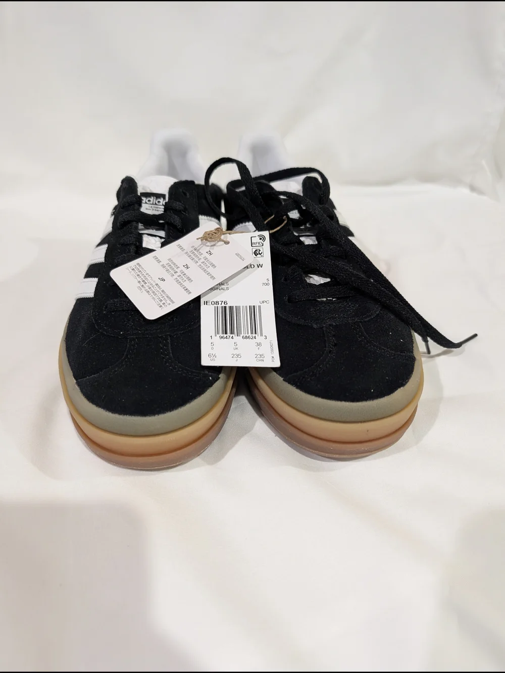 New adidas Gazelle Bold Women's Black White Suede Sneakers